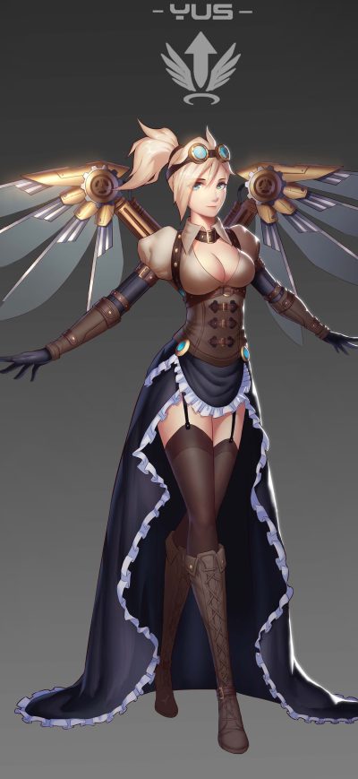 Fond d'écran iPhone Mercy Overwatch Fan Artwork 5k