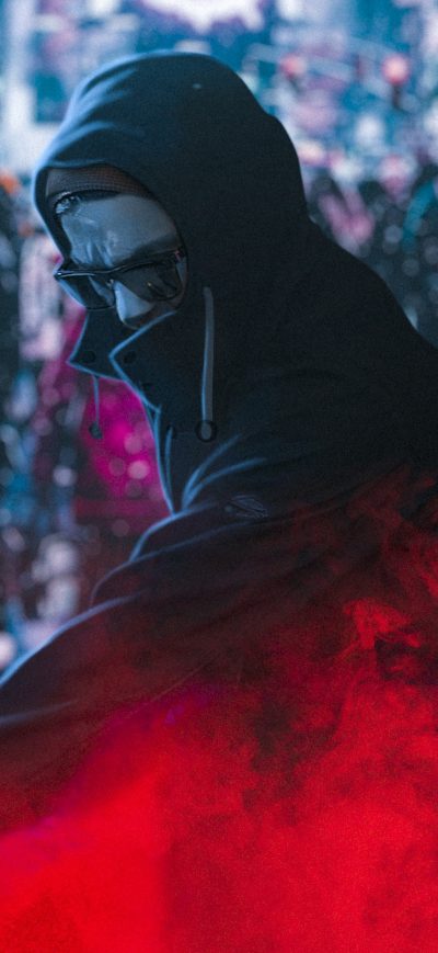 Fond d'écran iPhone Red Smoke Spray Guy 4k