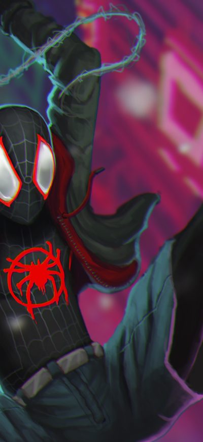 Fond d'écran iPhone Spider Verse Miles Morales