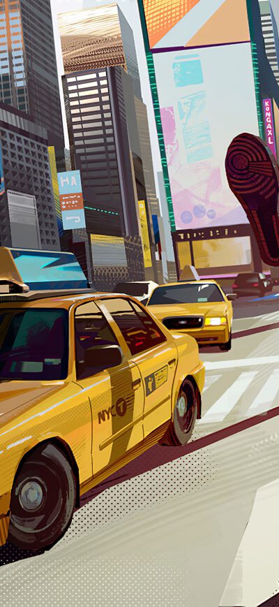 Fond d'écran iPhone Spider Man New York Taxi