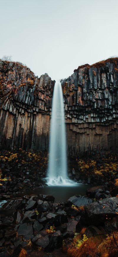 Fond d'écran iPhone Waterfall Forest 5k