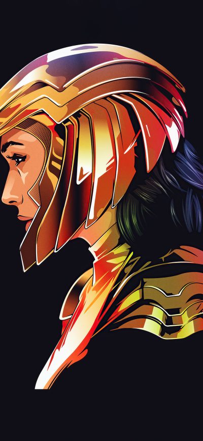 Fond d'écran iPhone Wonder Woman Dark Minimal 5k