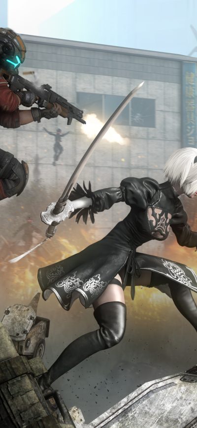Fond d'écran Nier Automata Fan Art 4k sur iPhone
