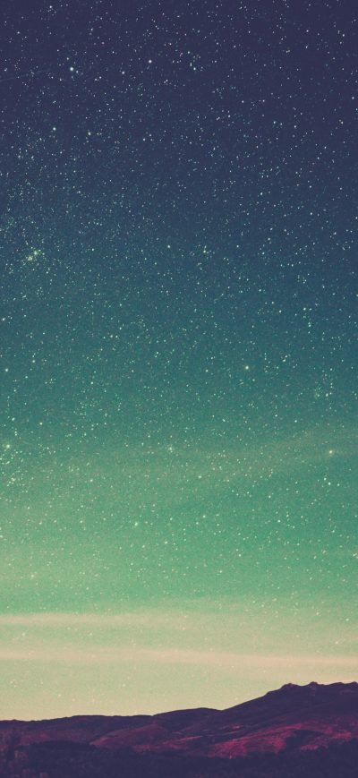 Fond d'écran iPhone Starry Night Landscape Mountains