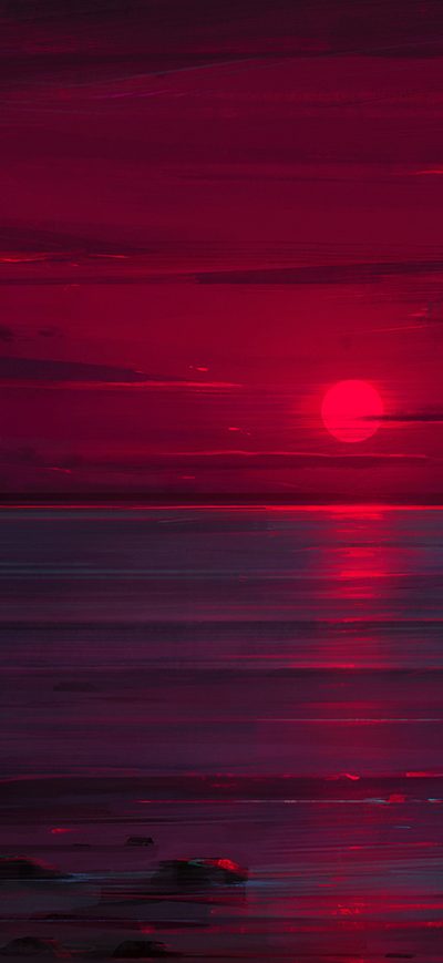 Fond d'écran iPhone Sunset Neon Ocean