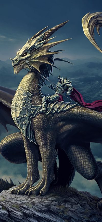 Fond d'écran iPhone Dragon Knight Fantasy Art