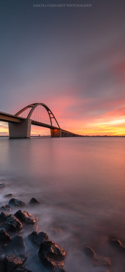 Fond d'écran iPhone Bridge Sunset 8k