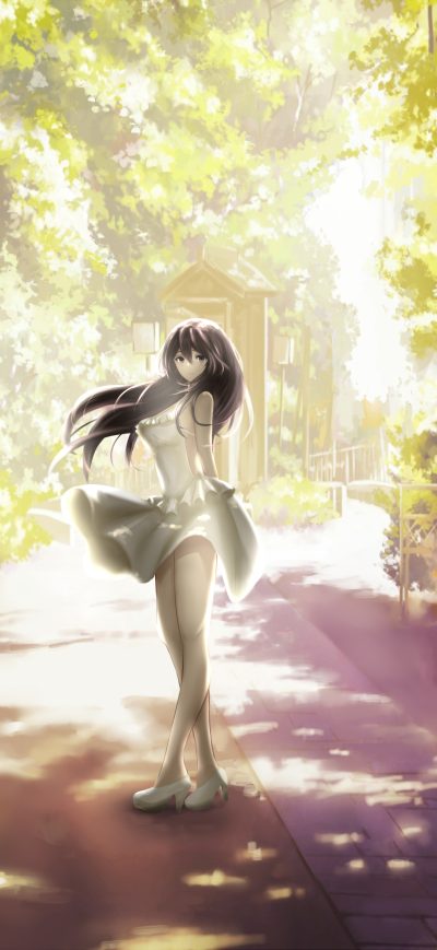 Fond d'écran iPhone Anime Girl In Beautiful Dress Outdoors 4k