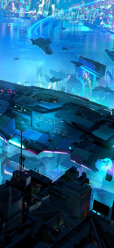 Fond d'écran iPhone Scifi City Spaceship