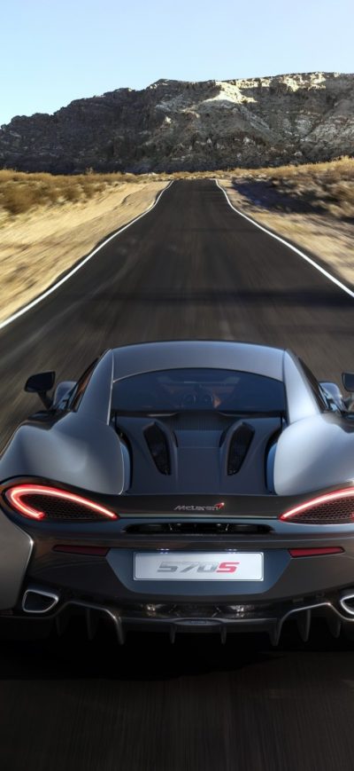 Fond d'écran iPhone Mclaren 570S On Desert Road