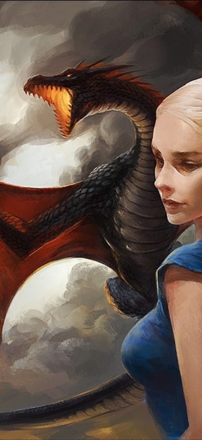 Fond d'écran iPhone Khaleesi Game of Thrones With Dragon Artwork