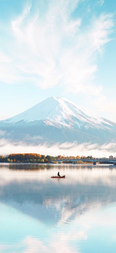 Fond d'écran iPhone Mount Fuji Blue Bright Day 4k