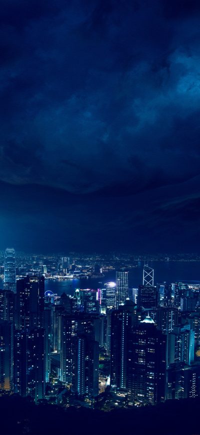 Fond d'écran iPhone Storm Night Lightning In City 4k