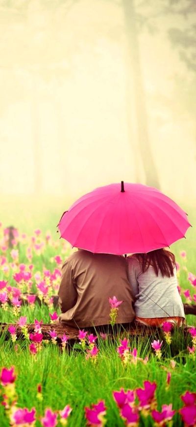 Fond d'écran iPhone Love Couple In Pink Garden