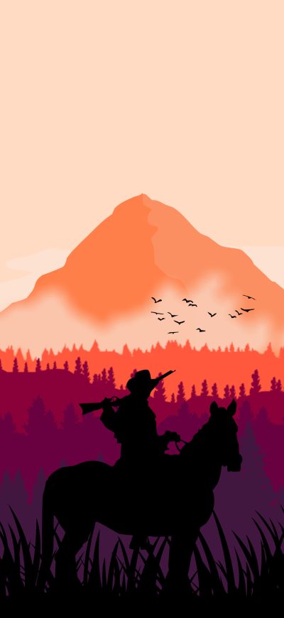 Fond d'écran iPhone Red Dead Redemption 2 MInimal Art 4k