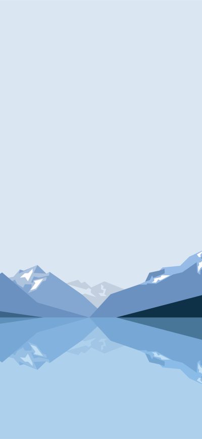 Fond d'écran iPhone Minimalist Blue Mountains 8k