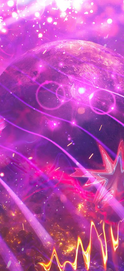 Fond d'écran iPhone Nebula Neon Colors Fractal Glitch Pattern Waves 4k