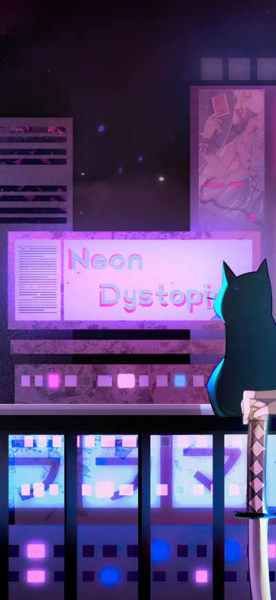 Fond d'écran iPhone Kirara Magic Neon Dystopia