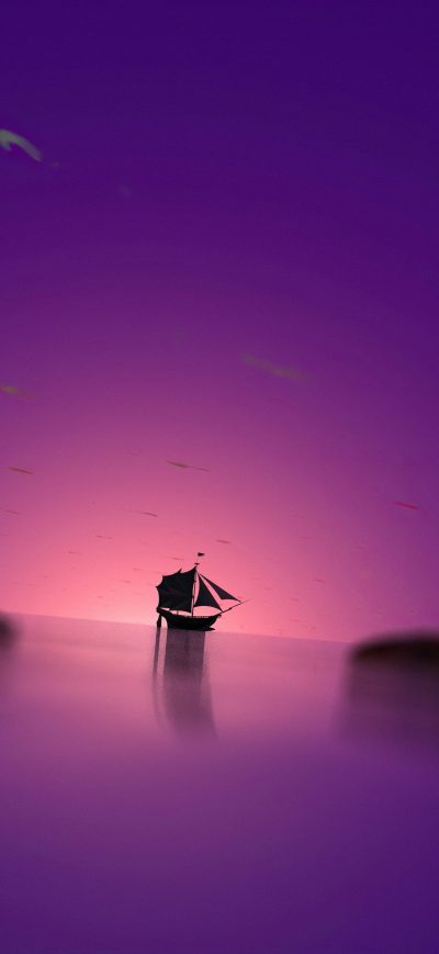 Fond d'écran iPhone Purple Dome Boat 4k