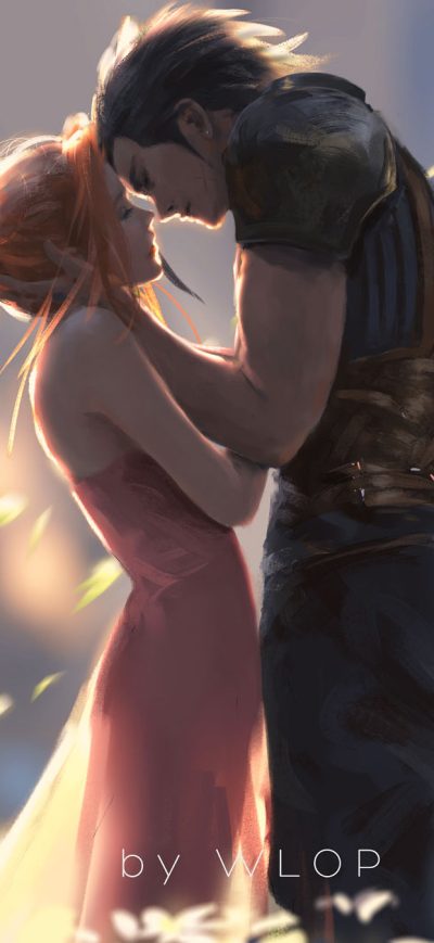 Fond d'écran iPhone Zack And Aerith Final Fantasy Artwork