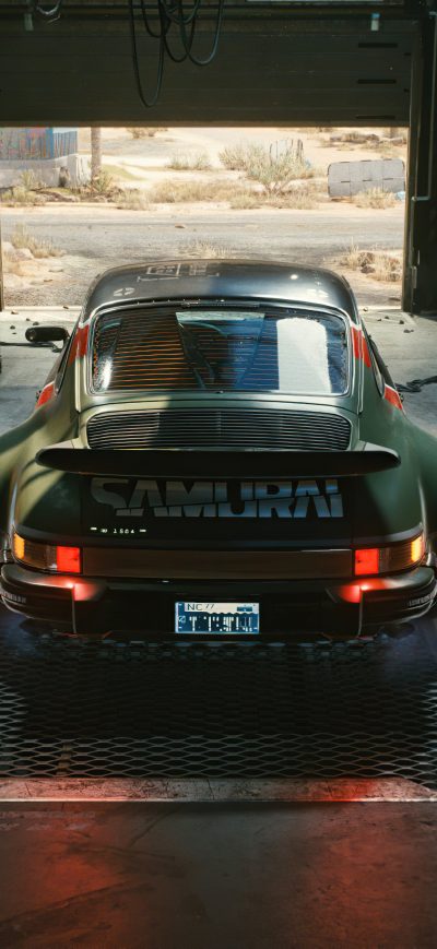 Fond d'écran iPhone Samurai Porsche Cyberpunk 2077