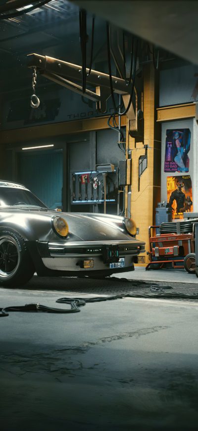 Fond d'écran iPhone 4k Porsche Cyberpunk 2077