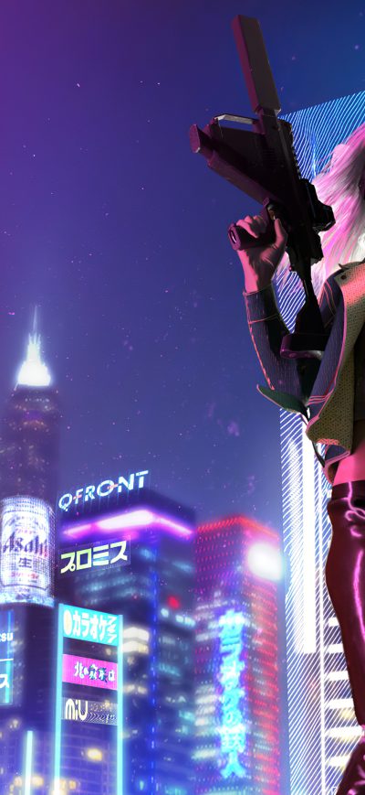 Fond d'écran iPhone Cyberpunk Mercenary Girl 4k