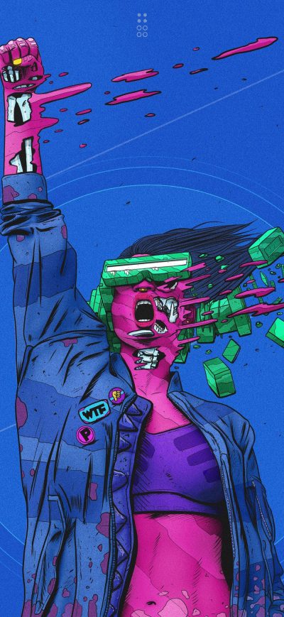 Fond d'écran iPhone Cyberpunk Digital Art 4k