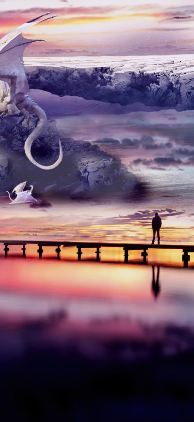 Fond d'écran iPhone The White Dragon 4k