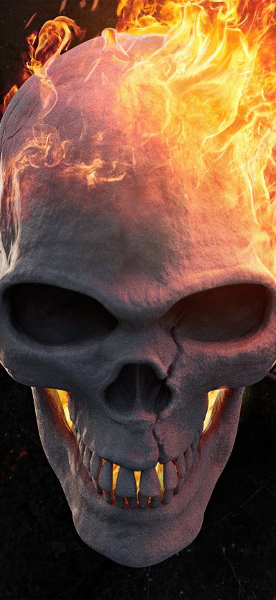 Fond d'écran iPhone Ghost Rider Burning 5k