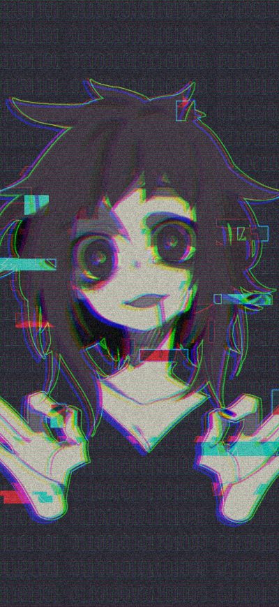 Fond d'écran iPhone Girl Horror Distortion 4k