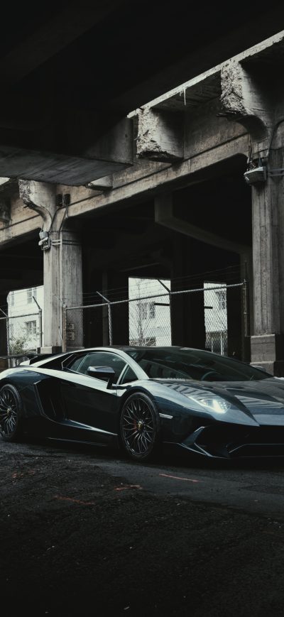 Fond d'écran iPhone Black Lamborghini Aventador 2020 4k