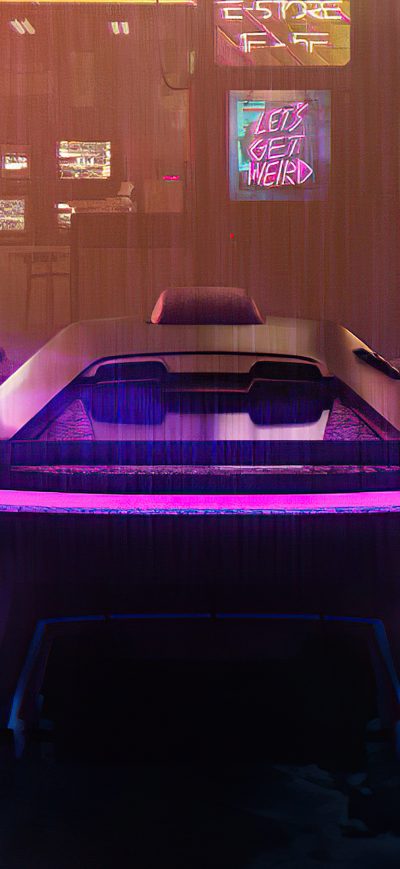 Fond d'écran iPhone Neon Street Scifi Vehicle 4k