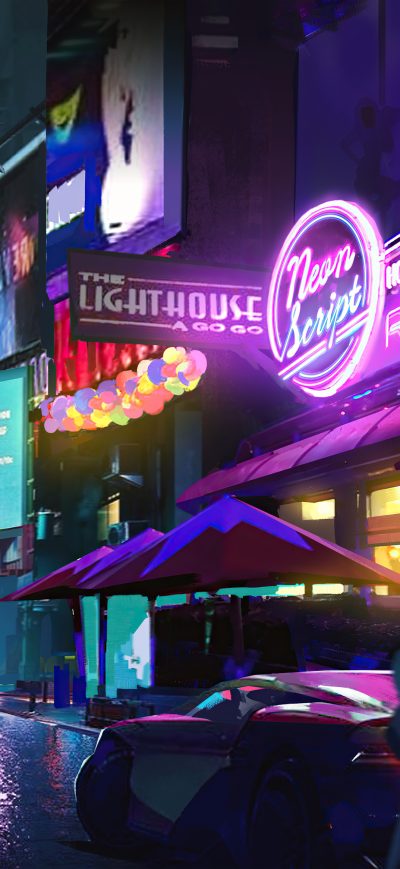 Fond d'écran iPhone Neon City 2049