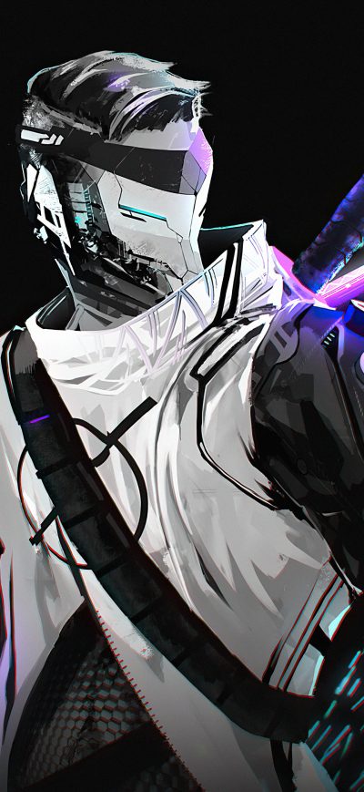 Fond d'écran iPhone White Ninja Demon 4k