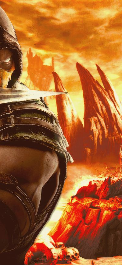 Fond d'écran iPhone 2023 Mortal Kombat Scorpion 4k