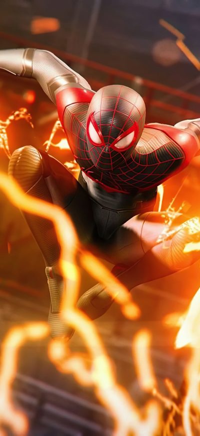 Fond d'écran iPhone Marvels Spiderman Miles Morales Powers