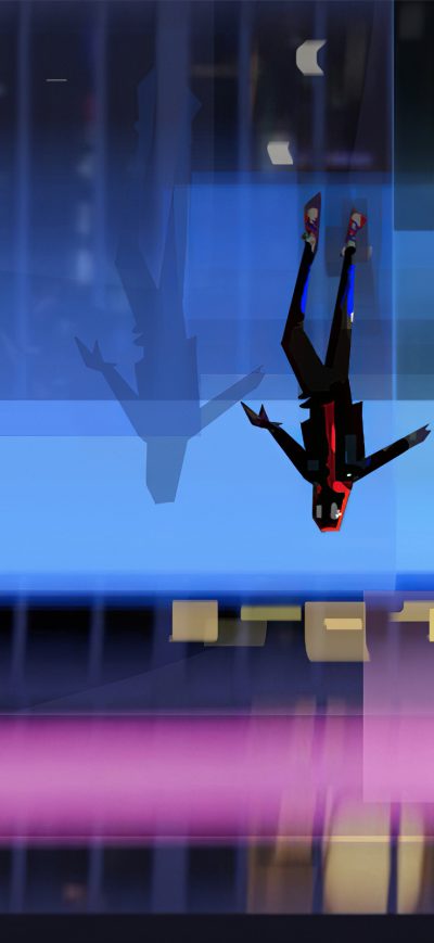 Fond d'écran iPhone Spiderman Into The Spider Verse Jumping Down 4k