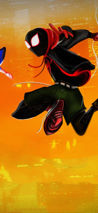 Fond d'écran iPhone Spider Verse Jumping4k