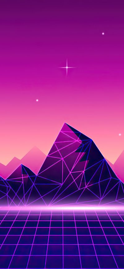 Fond d'écran iPhone Synthwave Pyramid 4k