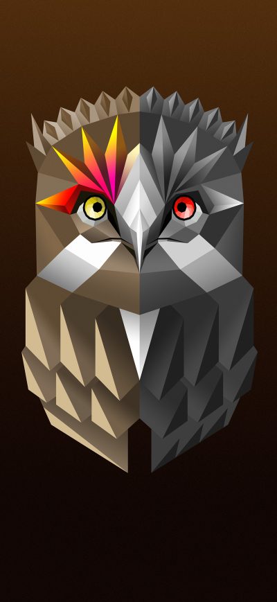 Fond d'écran iPhone Owl Facets Colorful Digital Art 4k