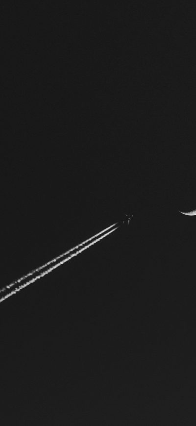 Fond d'écran iPhone Airplane Moon Minimalism