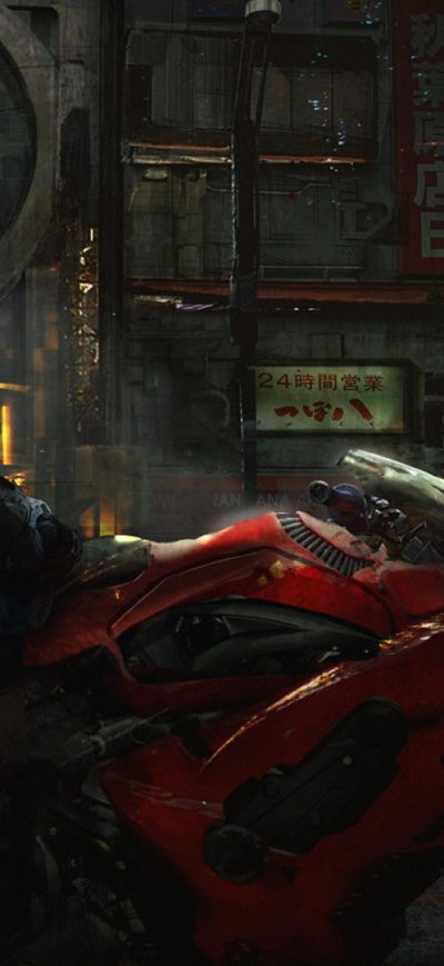 Fond d'écran iPhone Biker Cyberpunk Girl Scifi