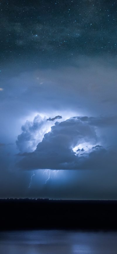 Fond d'écran iPhone Lightning Thunder Storm Long Exposure 4k