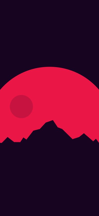 Fond d'écran iPhone Minimalism Mountains Red
