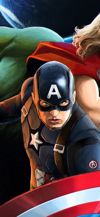 Fond d'écran iPhone Captain America Thor And Huk MCU
