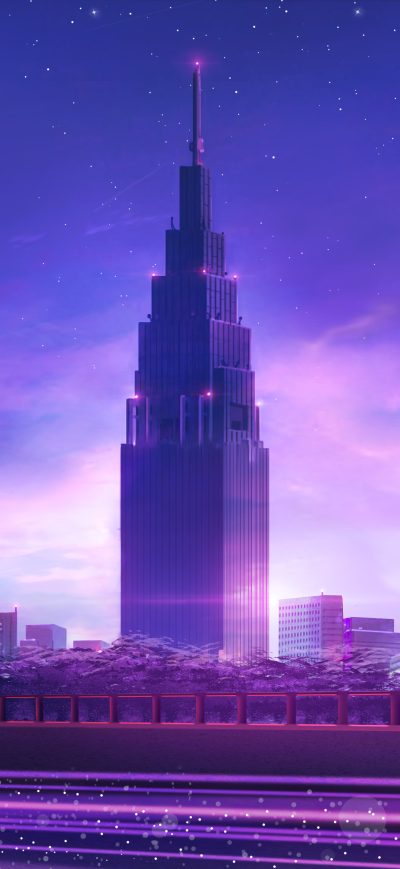 Fond d'écran iPhone 7pm Evening Cityscape Digital Art 5k