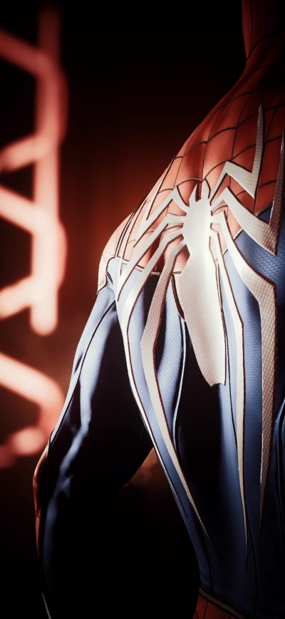 Fond d'écran iPhone Spiderman Back Spider Logo 4k