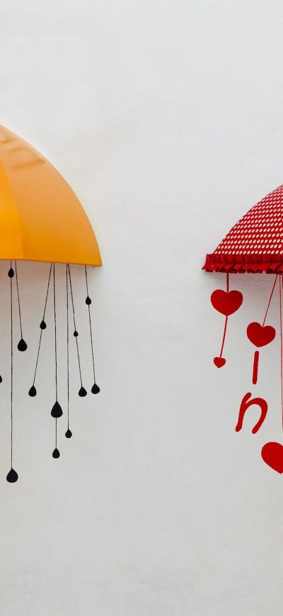 Fond d'écran iPhone Umbrellas Drawing Heart
