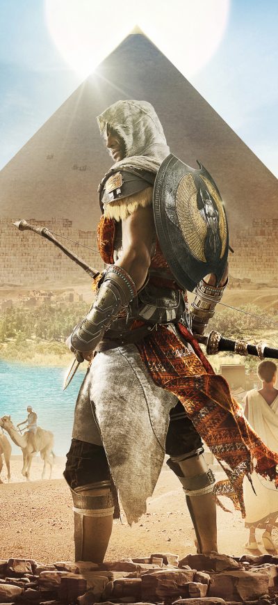 Fond d'écran iPhone Assassins Creed Origins Bayek 4k